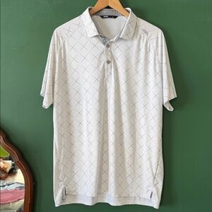 UNRL Precision Polo Mens L Grey & White Golf Summer Performance